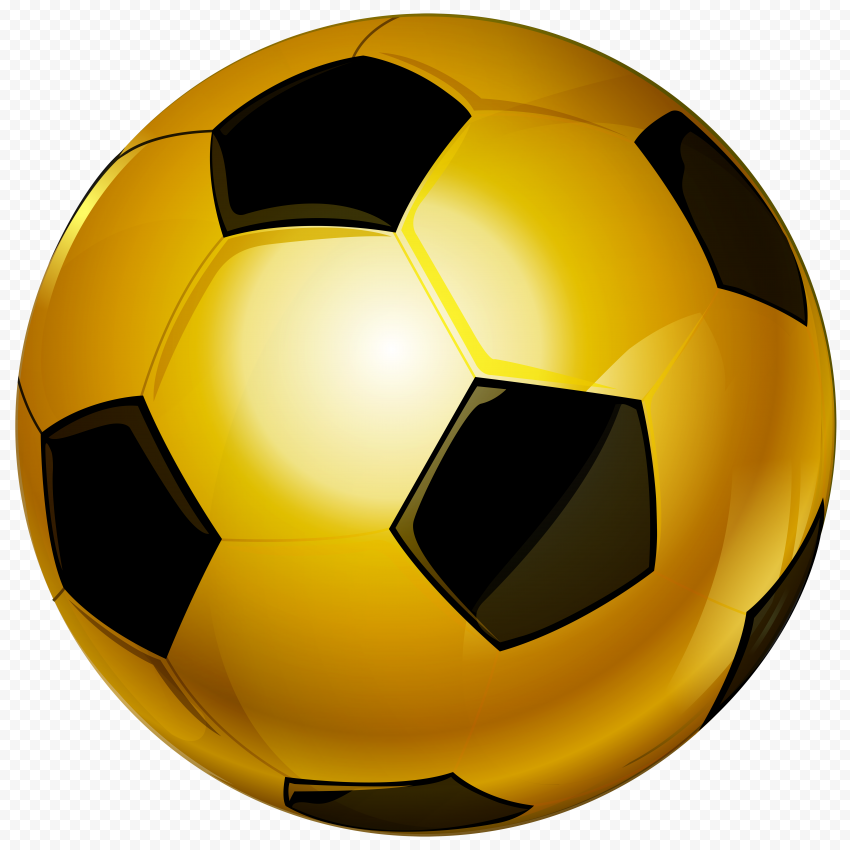 HD Yellow And Black Classic Football Soccer Ball PNG Citypng