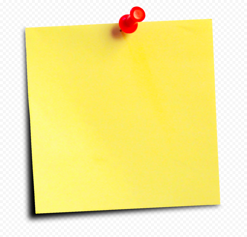 HD Yellow Blank Paper Sticky Note Transparent PNG