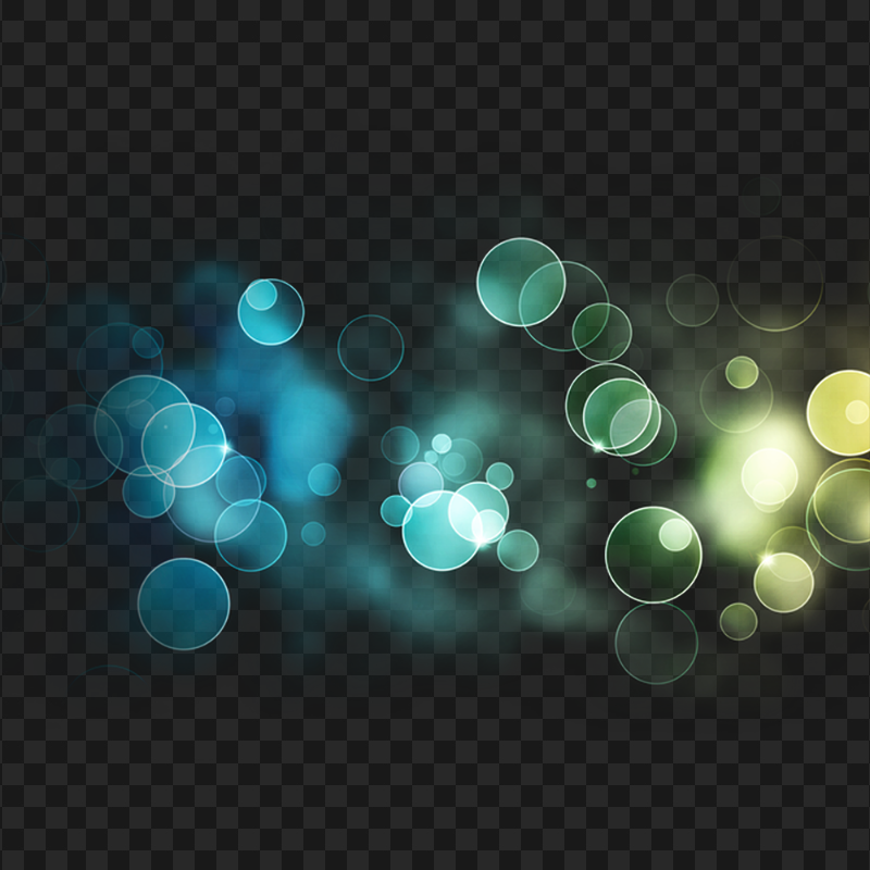 HD Yellow & Blue Bokeh Light Effect PNG
