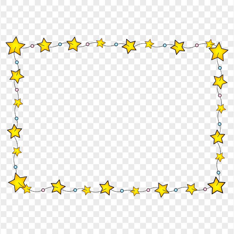 HD Yellow Clipart Stars Frame Transparent Background