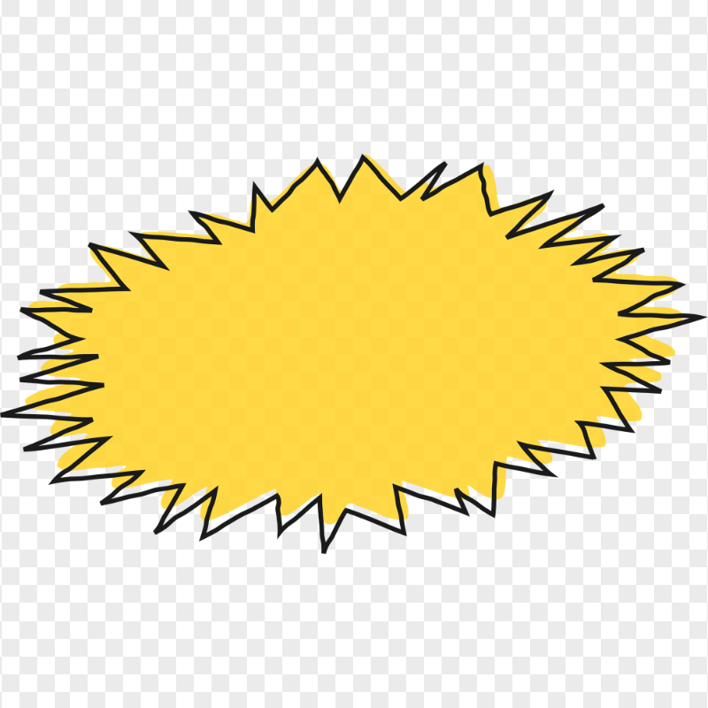 HD Yellow Comic Book Action Bubble Effect PNG