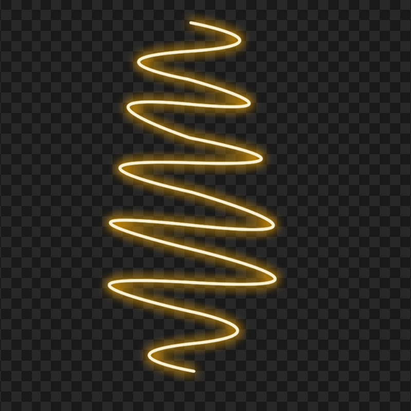 HD Yellow Curve Neon Zig Zag Line PNG