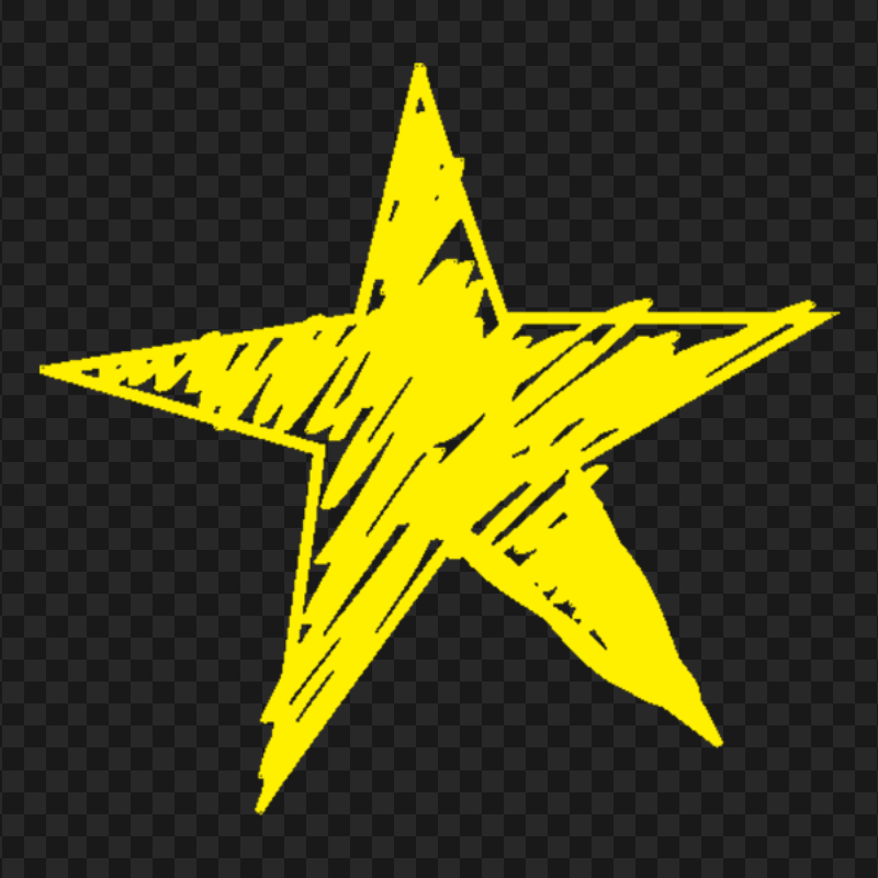 HD Yellow Doodle Drawing Star Transparent Background