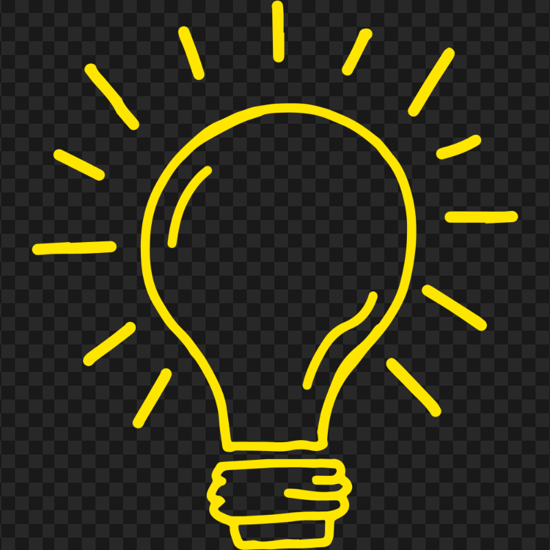 HD Yellow Glowing Bulb Idea Clipart Icon PNG