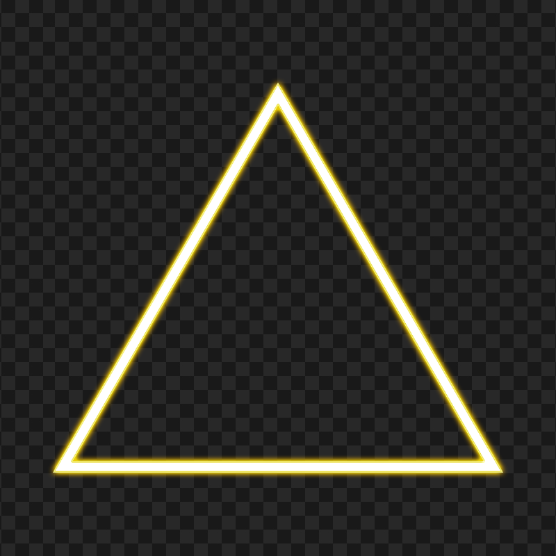 HD Yellow Glowing Triangle Neon PNG