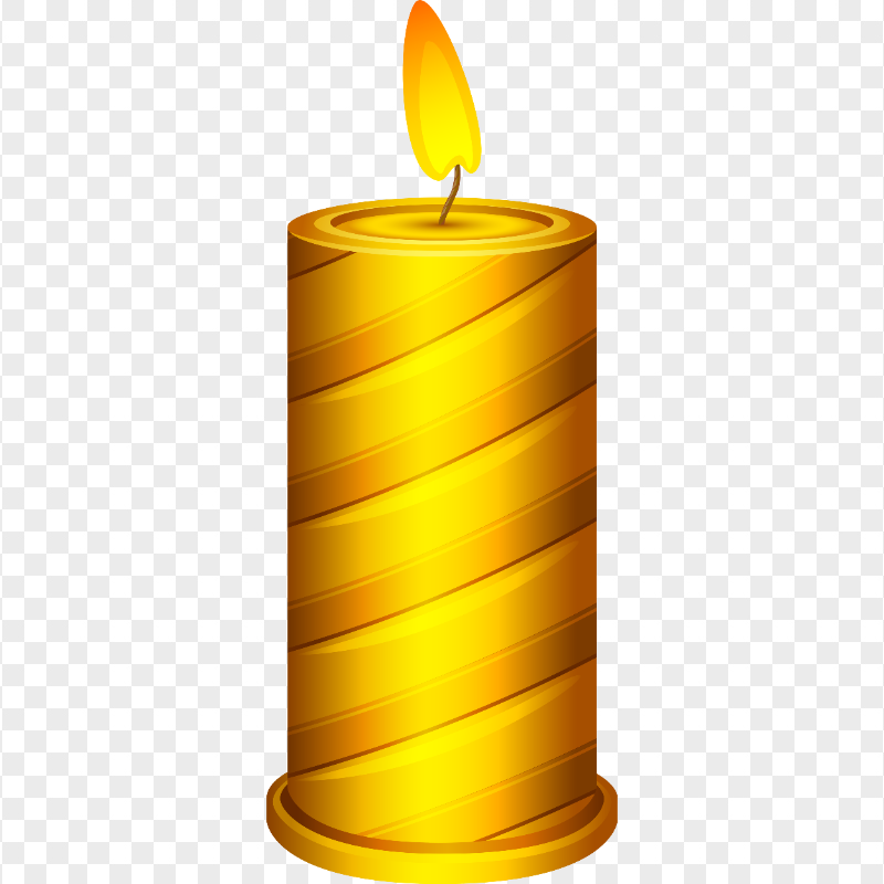 HD Yellow Golden Christmas Candle Illustration PNG