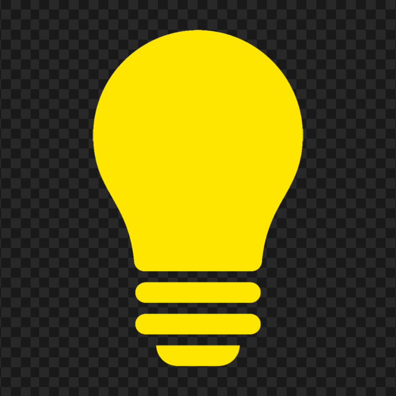 HD Yellow Light Bulb Silhouette Icon PNG
