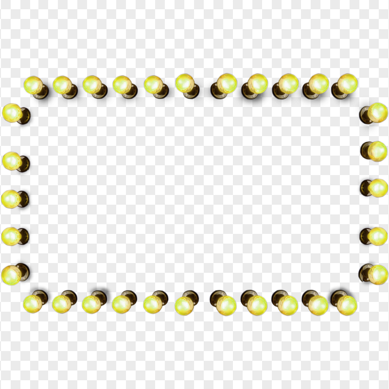 HD Yellow Light Bulbs Frame PNG