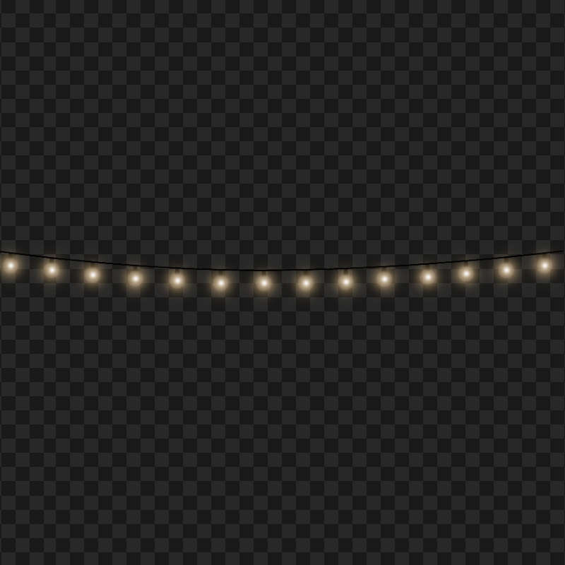 HD Yellow Light Bulbs Hanging String PNG
