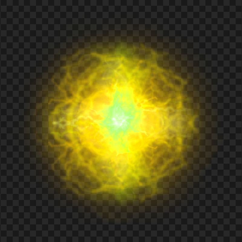 HD Yellow Light Energy Ball Effect PNG