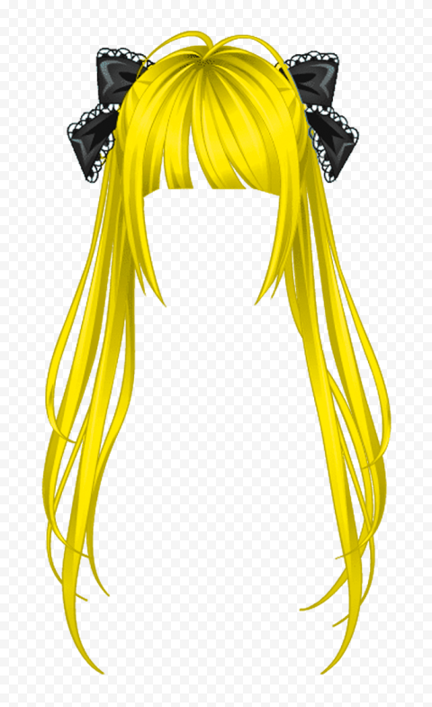 HD Yellow Long Anime Girl Hair PNG | Citypng