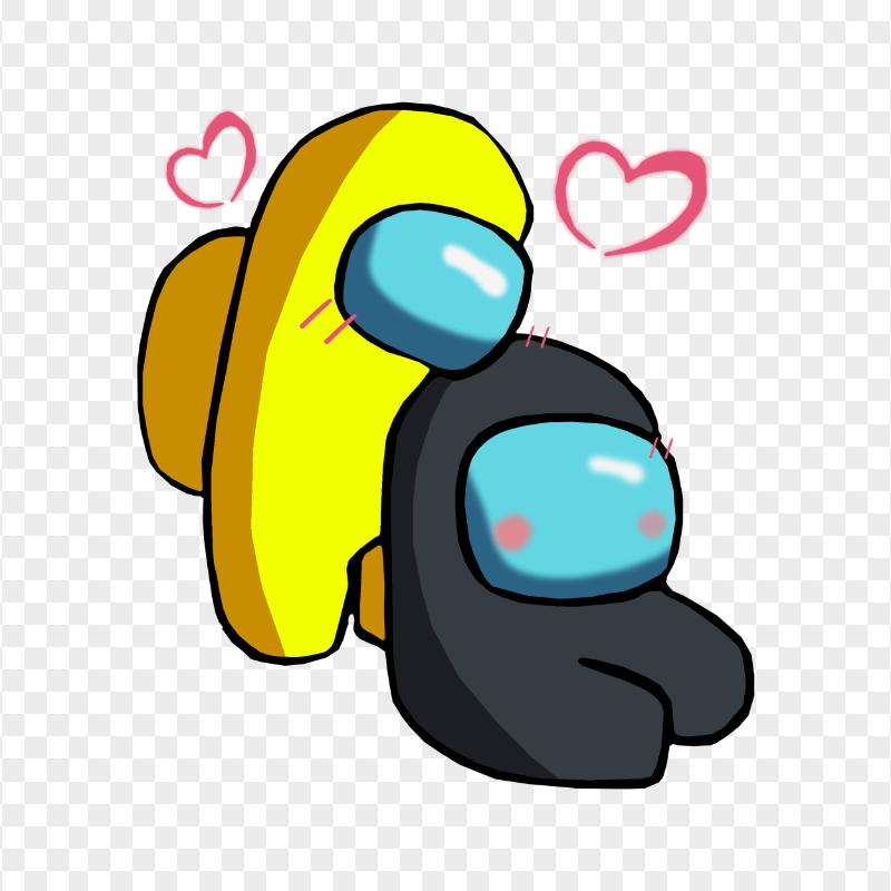 HD Yellow Love Black Among Us Characters Valentines Romance PNG