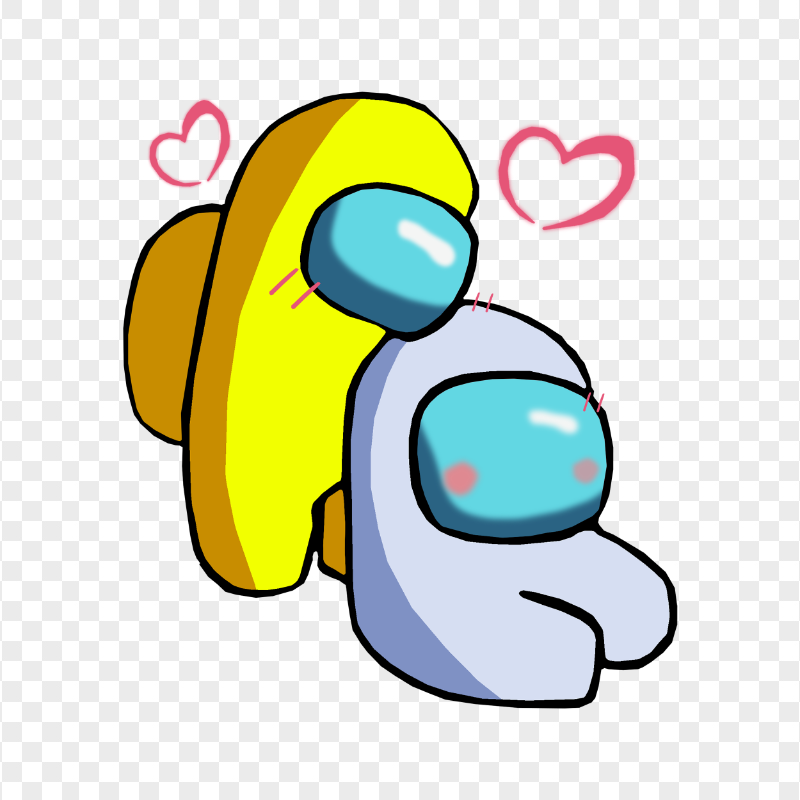 HD Yellow Love White Among Us Characters Valentines Romance PNG