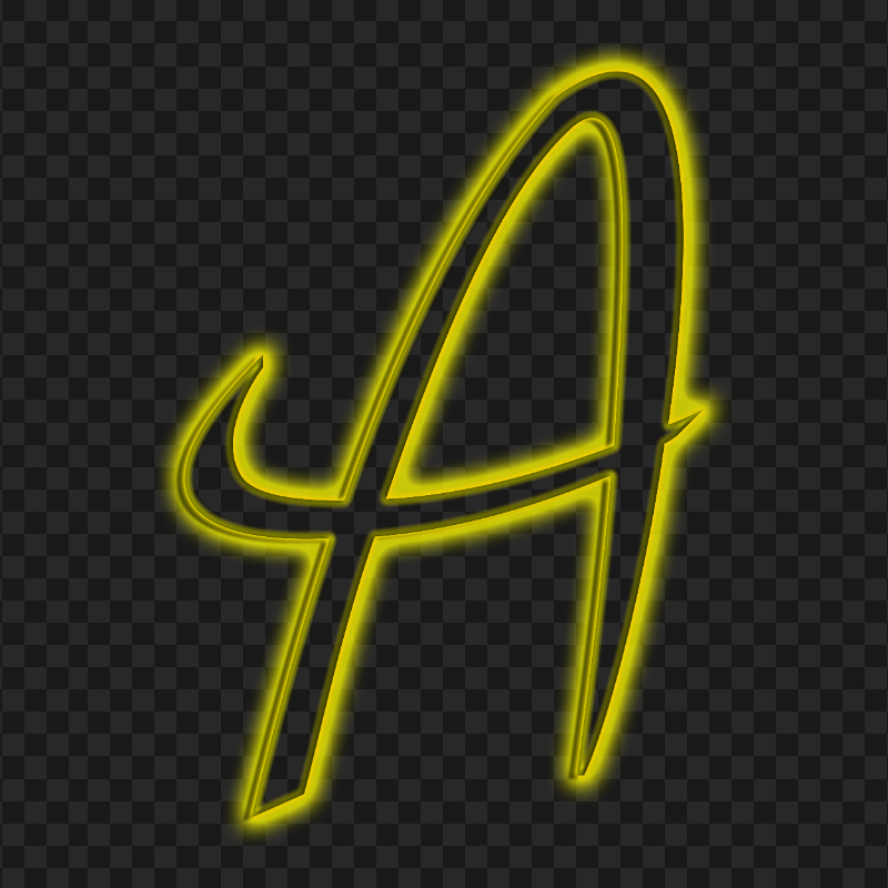 HD Yellow Neon A Letter Transparent Background