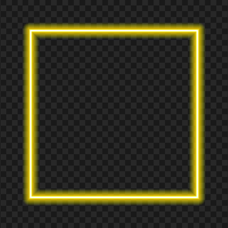 HD Yellow Neon Border Frame PNG