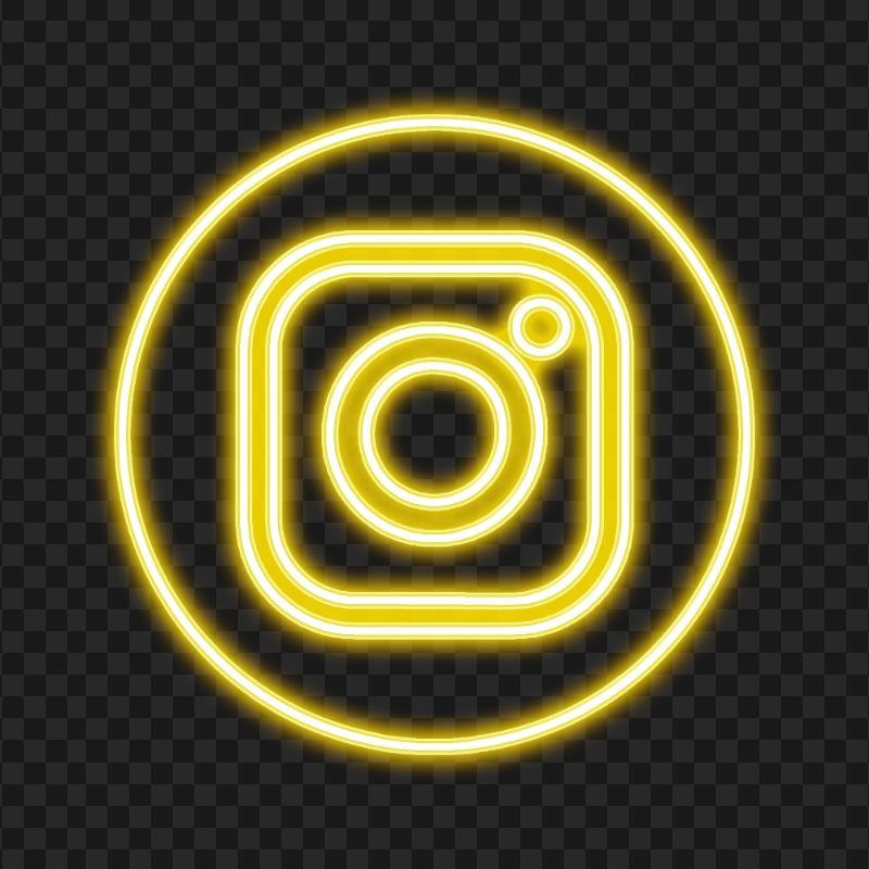 HD Yellow Neon Instagram Logo Icon PNG
