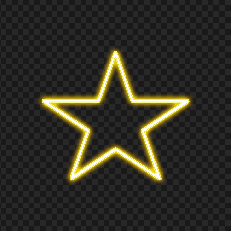 HD Yellow Neon Star Transparent PNG