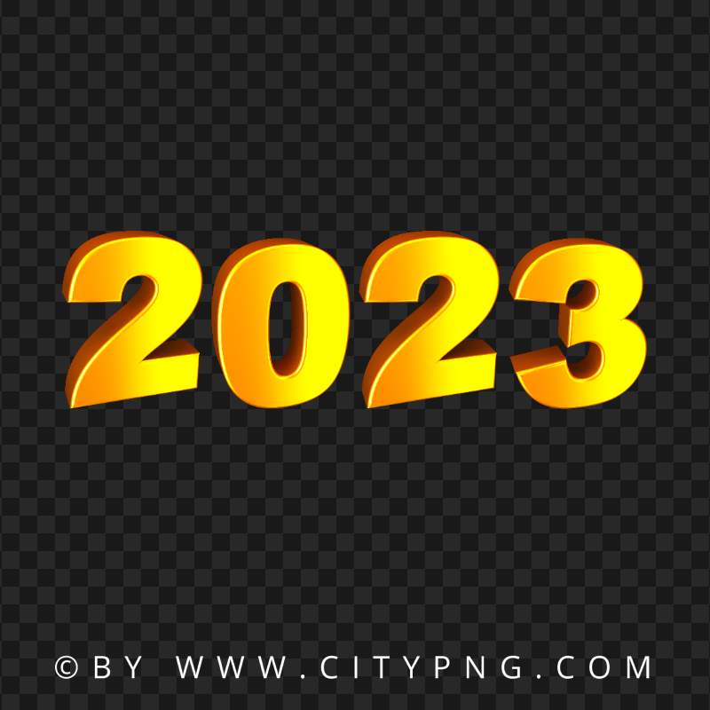 HD Yellow Orange 2023 Text Numbers PNG