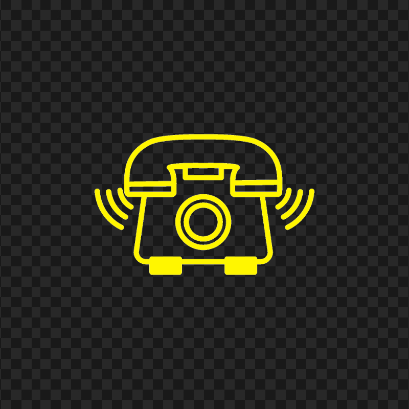 HD Yellow Outline Phone Receive A Call Icon Transparent PNG