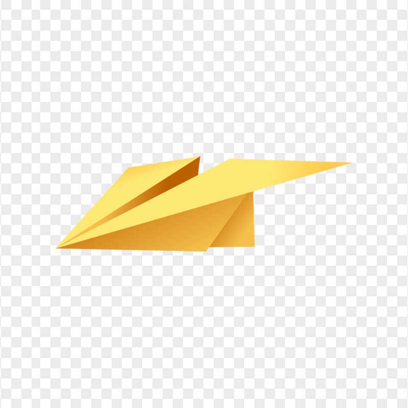 HD Yellow Paper Plane PNG