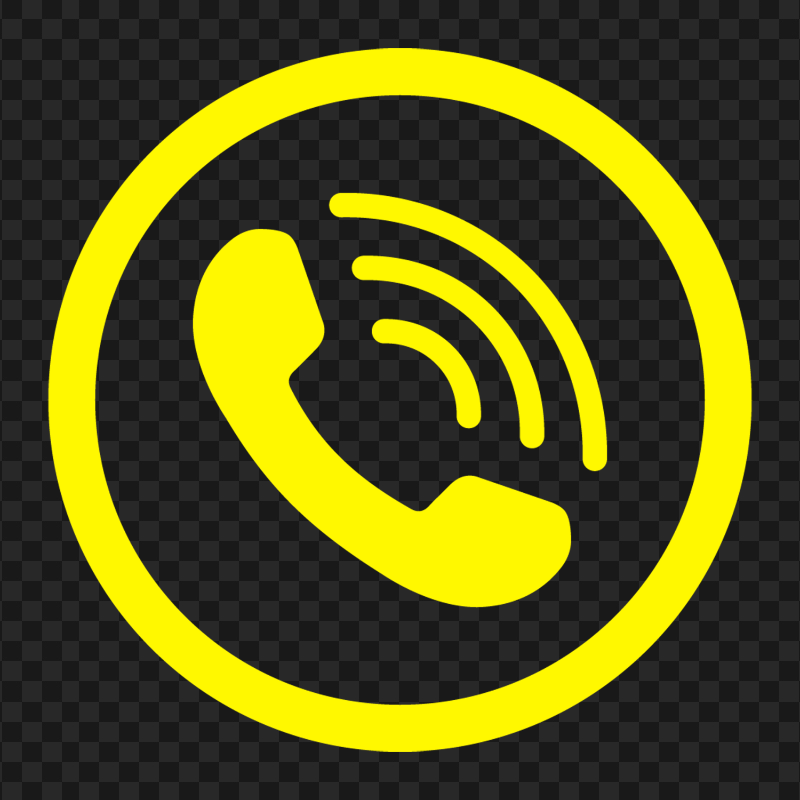 HD Yellow Round Circle Phone Icon PNG