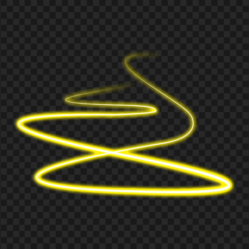 HD Yellow Spiral Swirl Curve Neon Light Line PNG