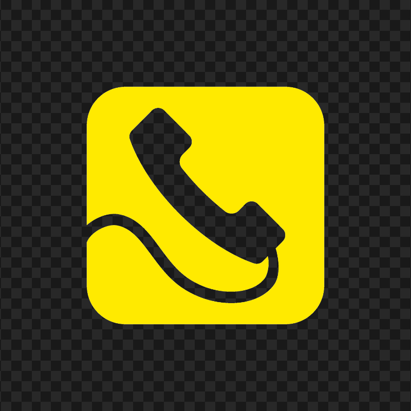HD Yellow Square Classic Phone Icon Transparent PNG
