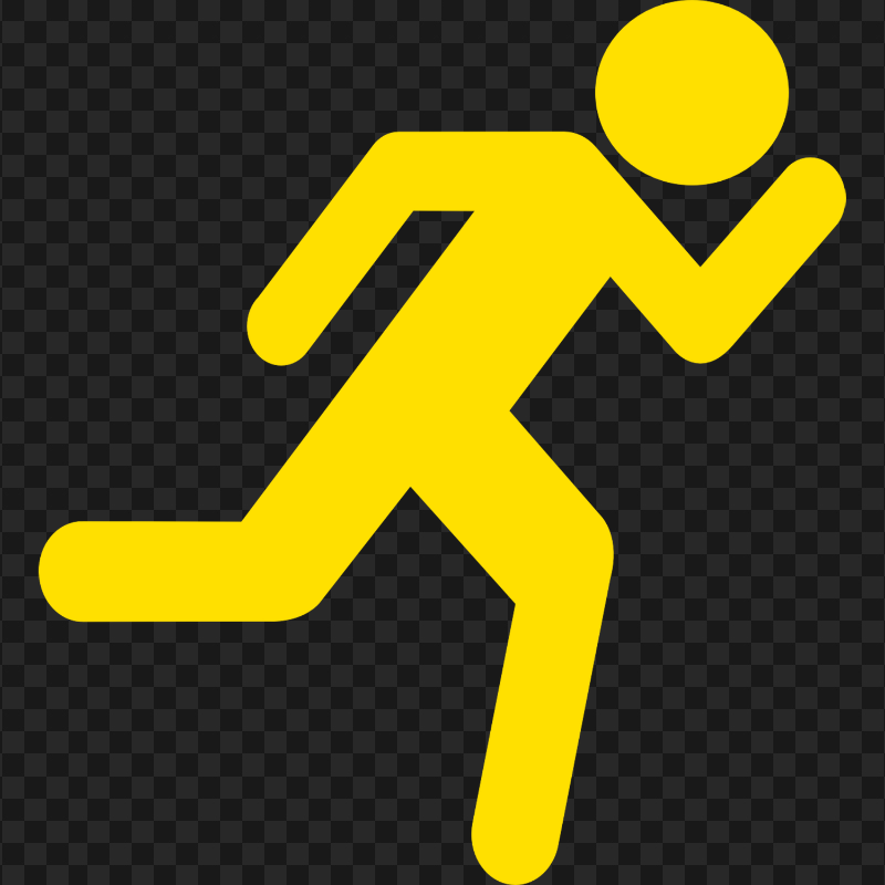HD Yellow Stickman Silhouette Running PNG