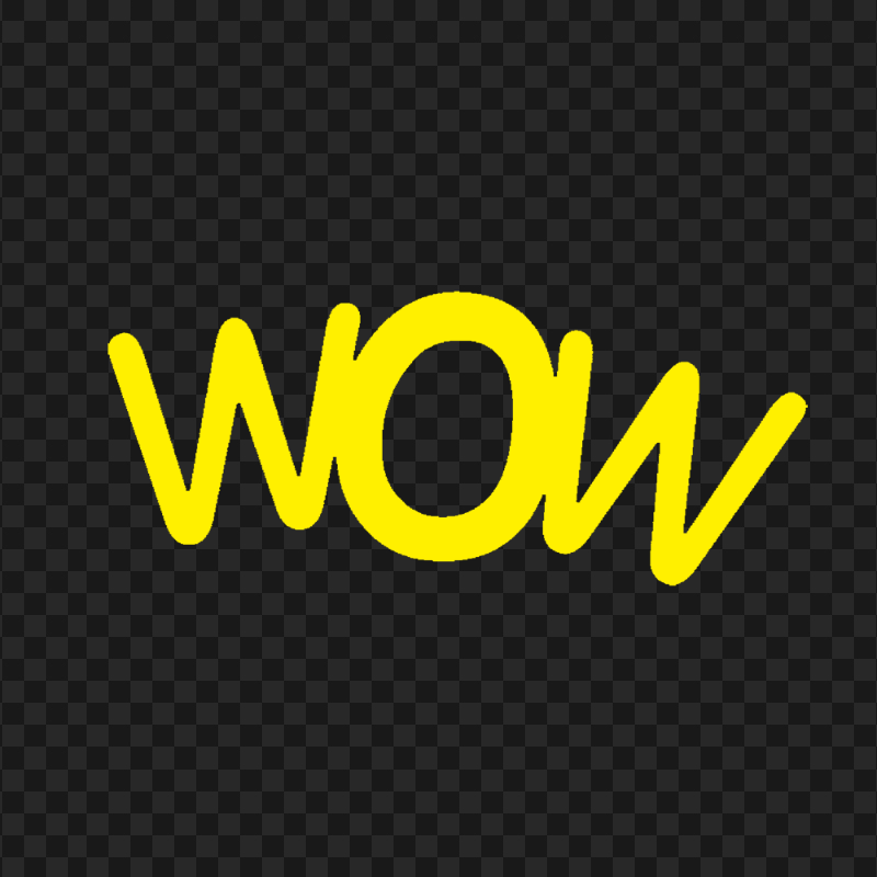 HD Yellow Wow Word Expression PNG