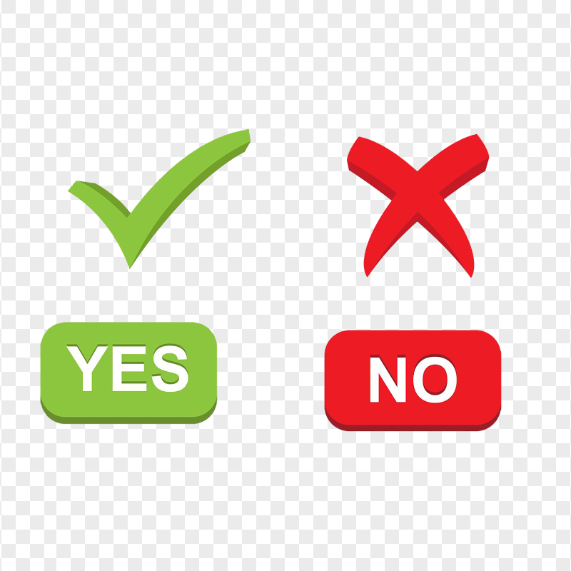 HD Yes No Illustration Transparent Background