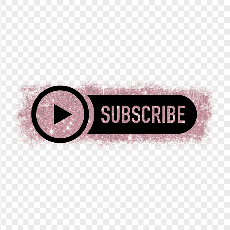 HD Youtube Black & Rose Gold Glitter Subscribe Button Logo PNG