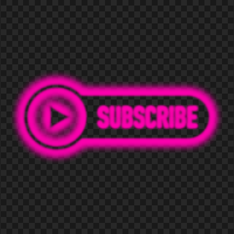 HD Youtube Pink Neon Subscribe Button Logo PNG