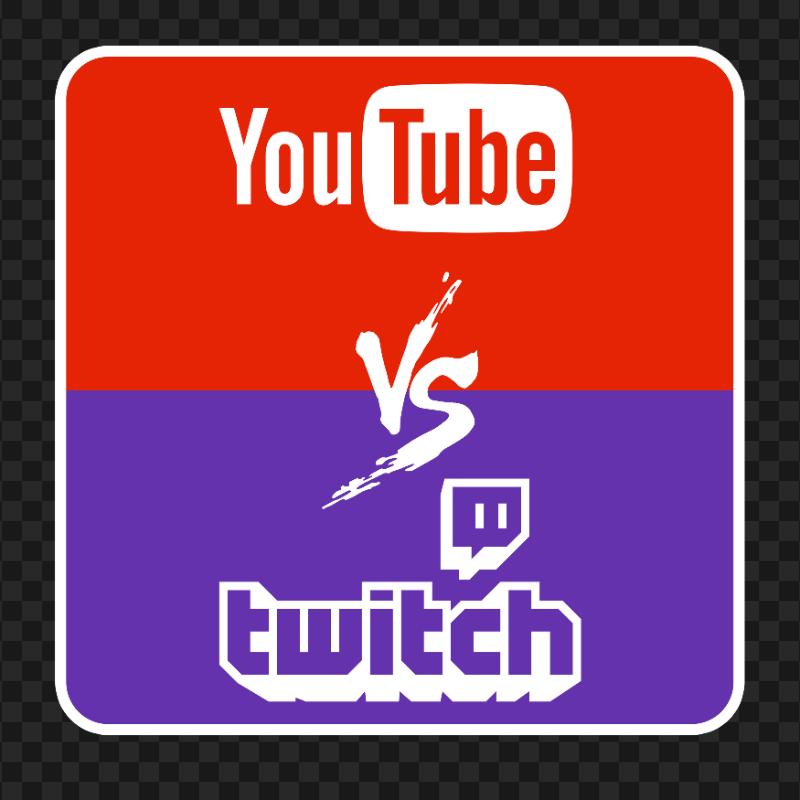 HD Youtube VS Twitch Logos In Square Icon Transparent PNG