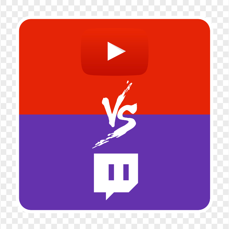 HD Youtube VS Twitch Square Icon Transparent Background PNG
