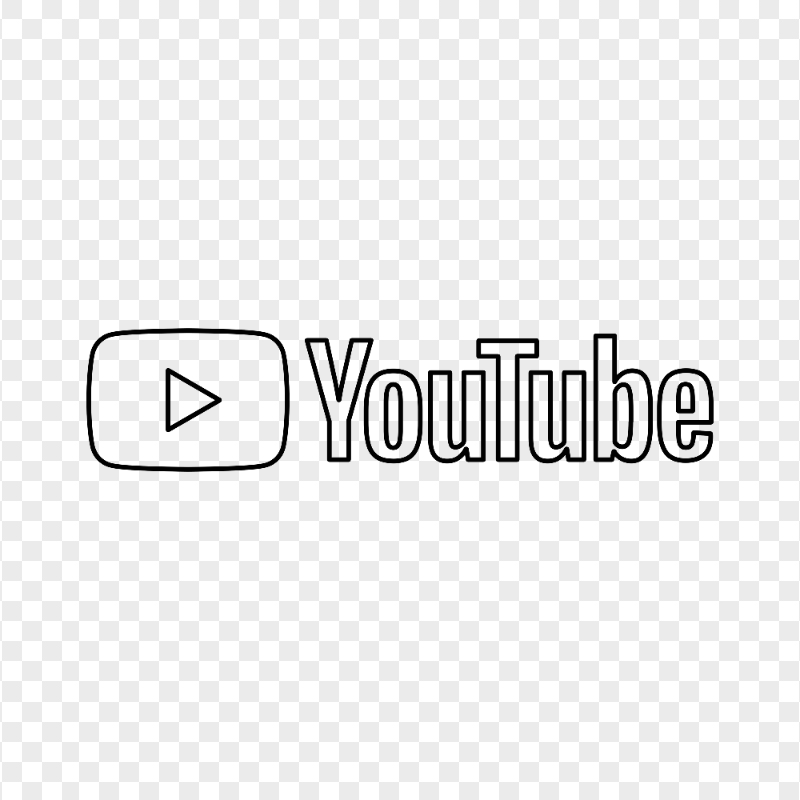 HD Youtube YT Black Outline Logo PNG