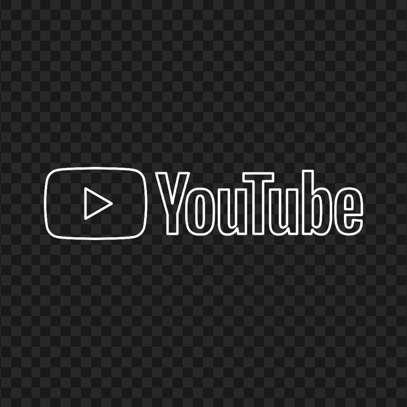 HD Youtube YT White Outline Logo PNG