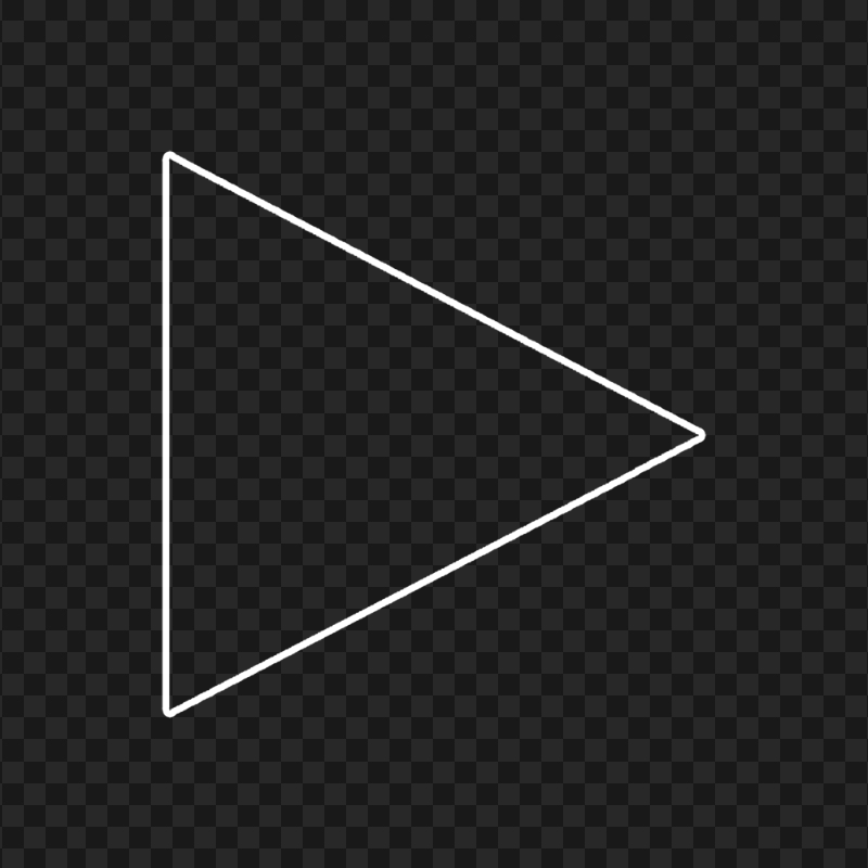 HD Youtube YT White Outline Triangle Symbol Play Icon PNG