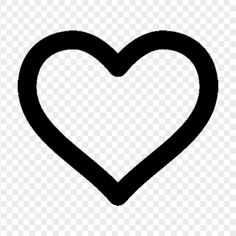 Heart Black Button Icon Transparent Background