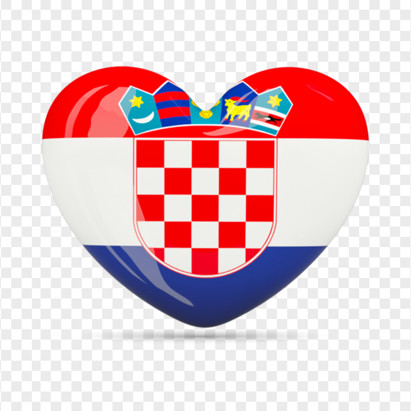 Heart Shape Croatia HR Flag Transparent PNG