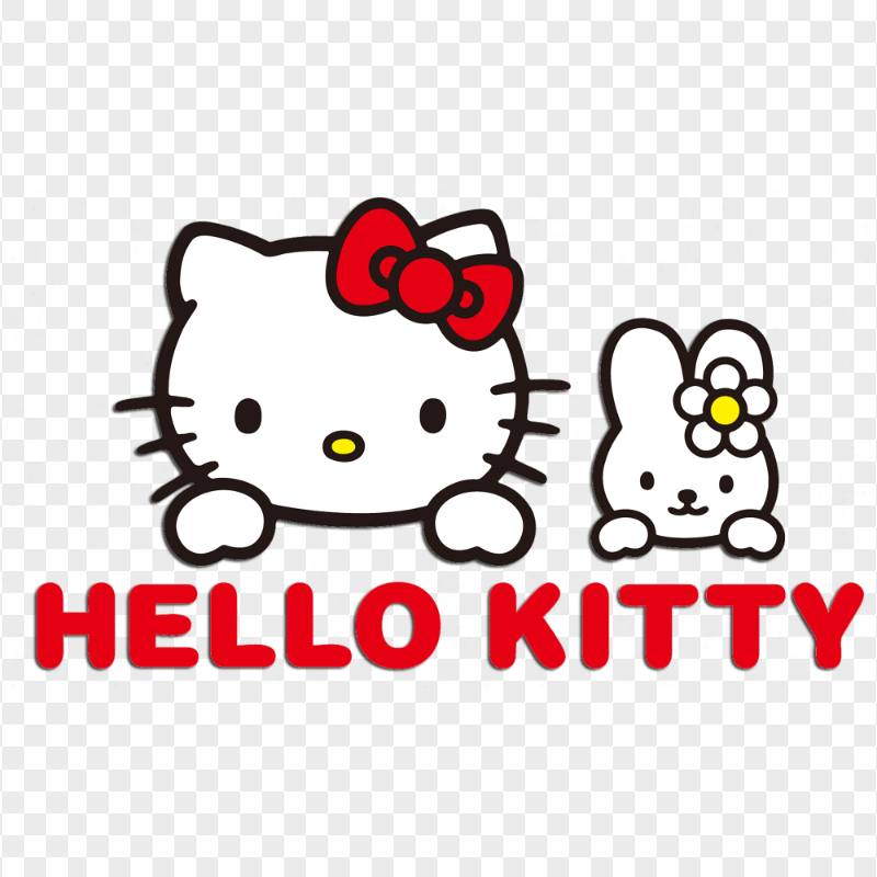 Hello Kitty and Cute Bunny Logo Illustration HD PNG