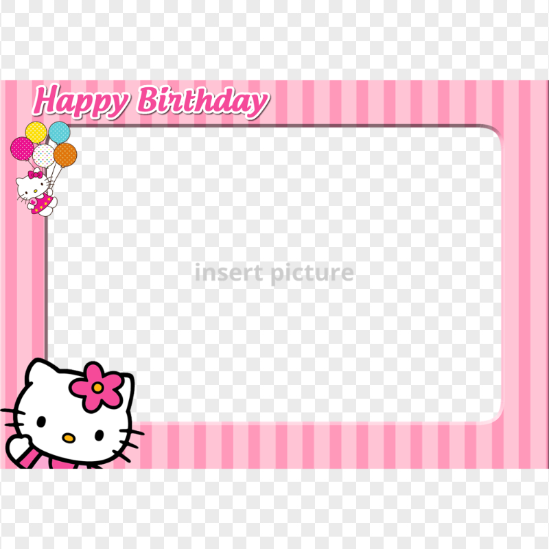 Vector Frame Hello Kitty HD Adorable Hello Kitty Frame Template PNG | Citypng