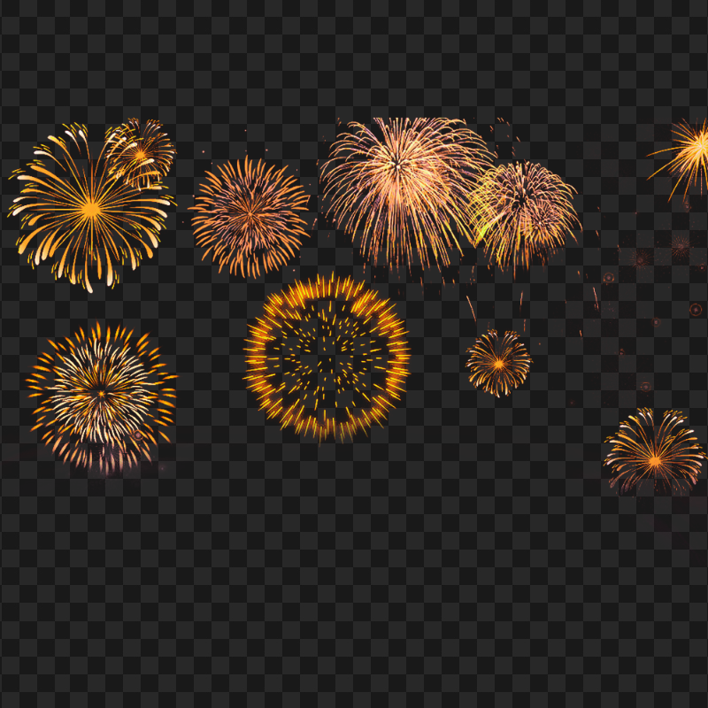 Holiday Birthday Orange  Fireworks Transparent PNG