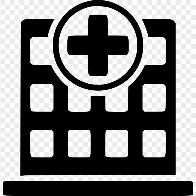Hospital Clinic Health Care Vector Black Icon