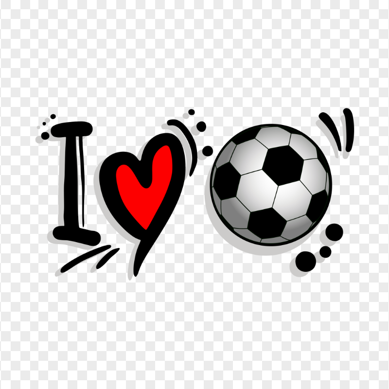 I Heart Soccer Illustration Download PNG