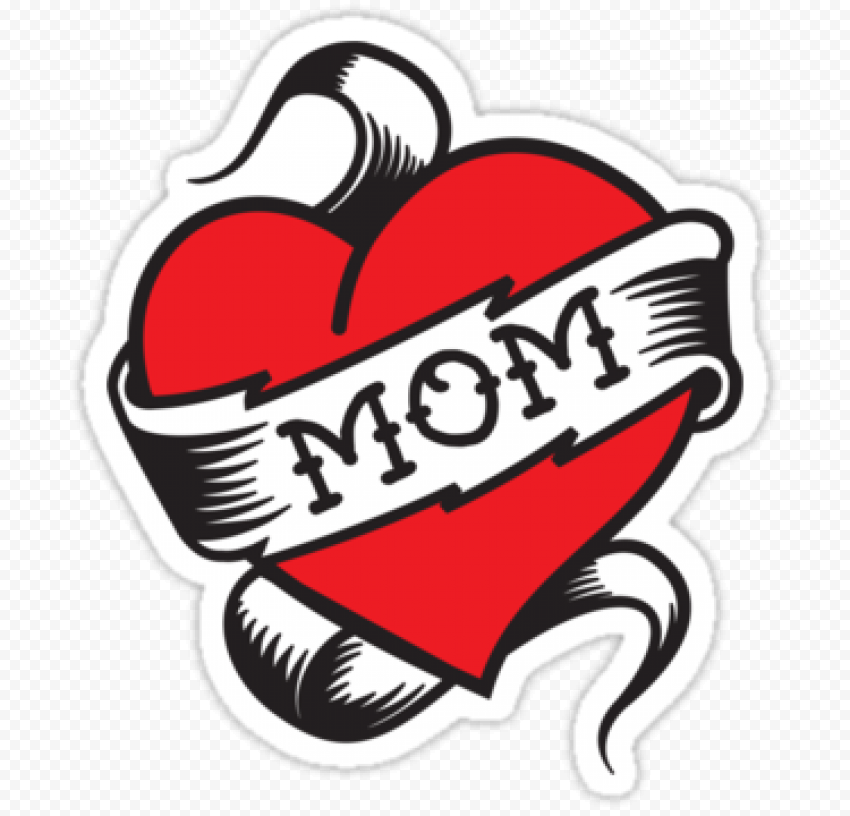 I Love Mom Red Heart Tattoo stickers