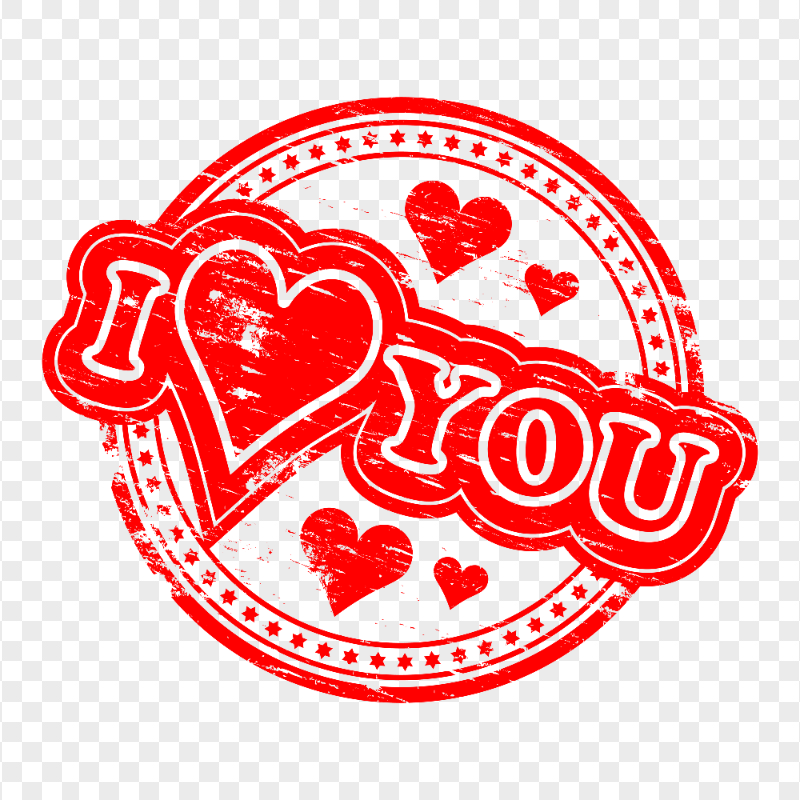 I Love You Red Stamp Valentine Transparent PNG