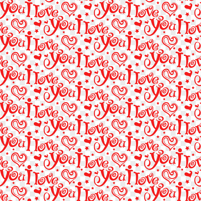 I Love You Word Seamless Pattern Background HD PNG
