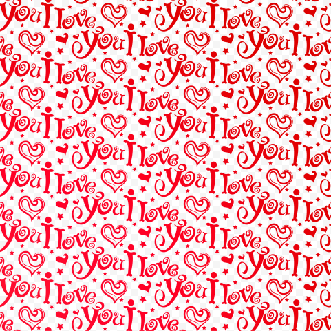 I Love You Words Pattern Background Image PNG