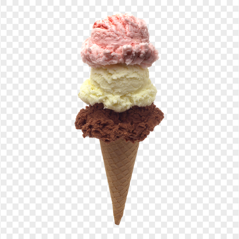 Ice Cream Cone Vanilla Strawberry And Chocolate