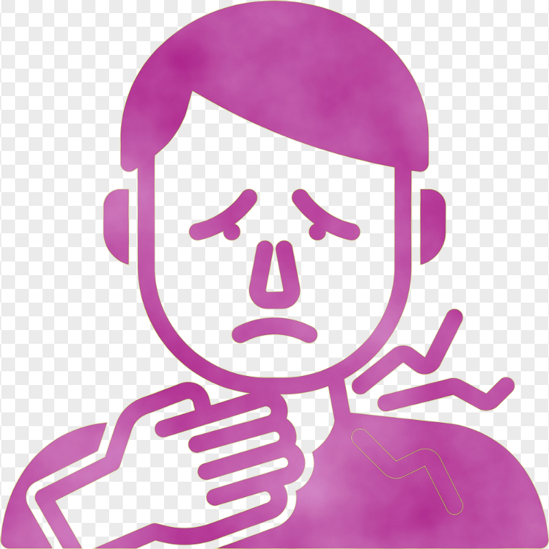 Icon Of Sick Man Has Hurts In Throat Vector